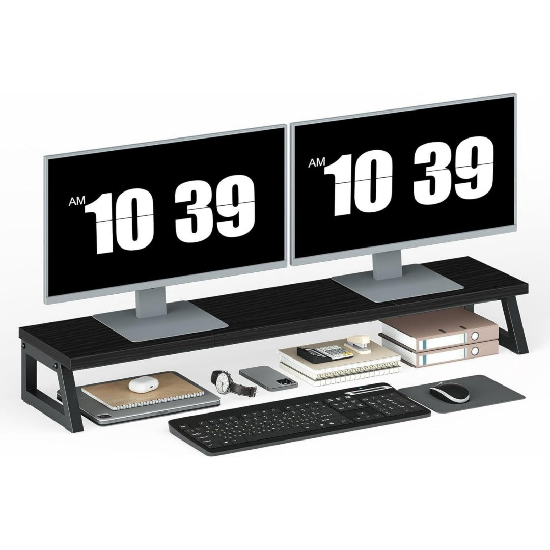 supporti per monitor nero ufficio doppio 2