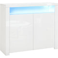 mobiletti bianco per letto illuminato a led