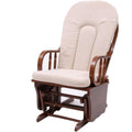 sedie a dondolo beige legno massello imbottito con cuscini